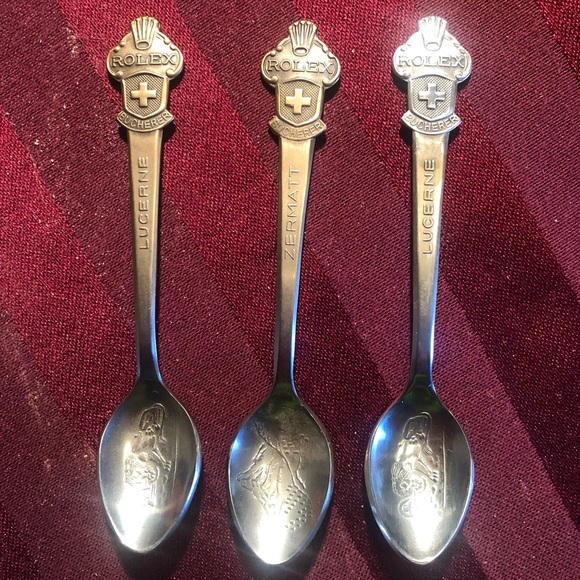Rolex vintage collector spoons circa 1950 set of 3 - 1 Zermatt - 2 Lucerne - Picture 3 of 11